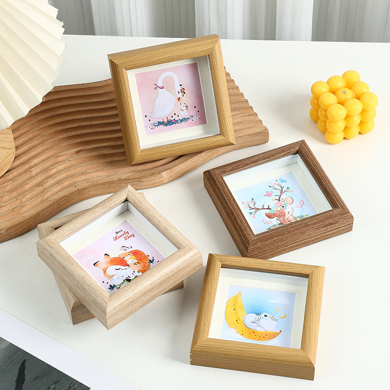 Simple and Creative Three-Dimensional Hollow Mini Square Photo Frame Oil Pastel Mounting Frame DIY Display Stand Wholesale
