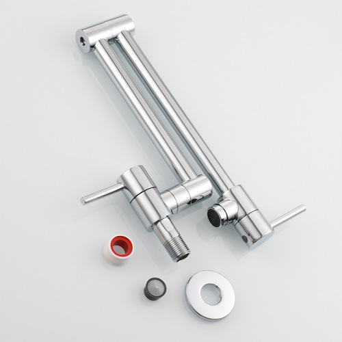 Kitchen sink faucet into the wall single cold water faucet wash basin vegetable basin faucet folding double handle switch faucet