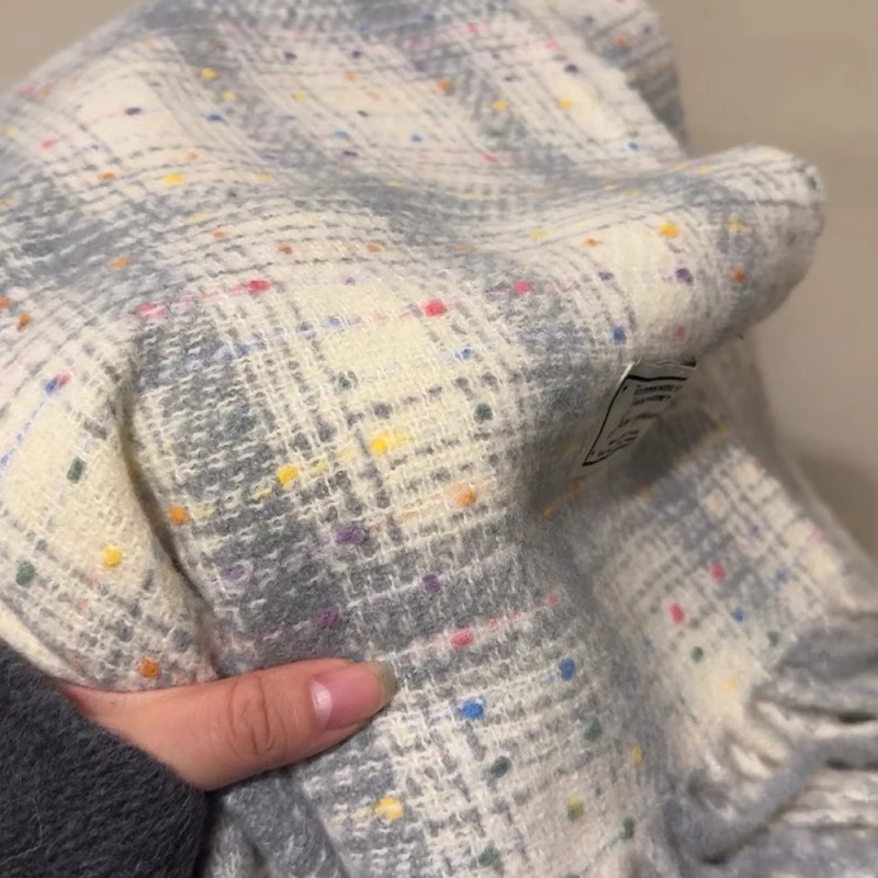 Xiaohongshu style full galaxy plaid for women in autumn winter, soft and warm, versatile scarf_viptrois.com