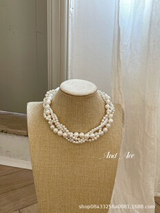 Spring, Summer and Autumn New Multi-layered Pearl Necklace for Women, High-end, Elegant, Retro Baroque, Fashionable Stacked Clavicle Chain