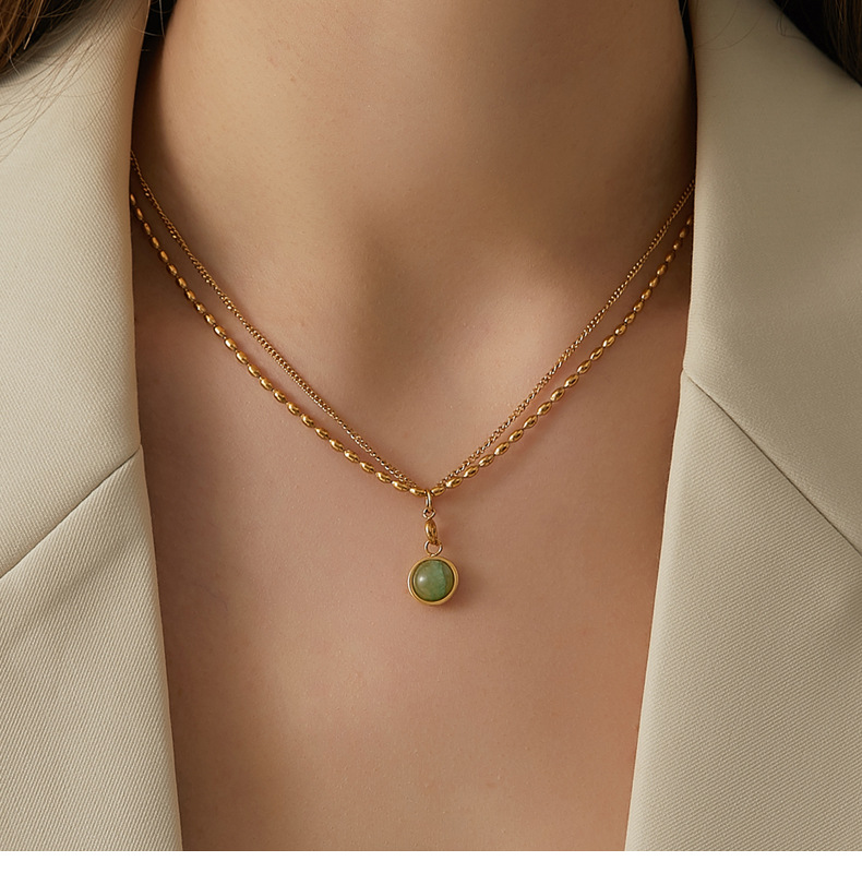4g Weight Fashion Geometric Titanium Steel Gold Plated Necklace 1 Piece
