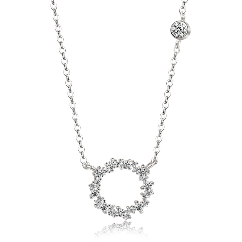 925 anillo de plata collar diamantes luz femenina lujo nicho diseño avanzado sentido cadena clavícula 520 Día San Valentín para novia