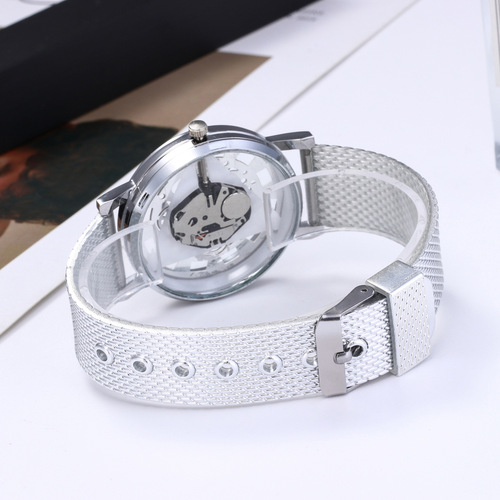 AliExpress Belt watch foreign trade fashion hollow soft tape watch non-mechanical watch for men