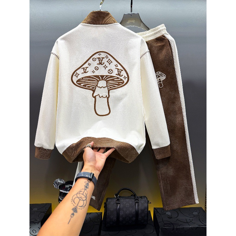 High-end fashion autumn and winter sweatshirt set for men, 2026 new style cardigan jacket and pants, a complete outfit with a sophisticated look for men