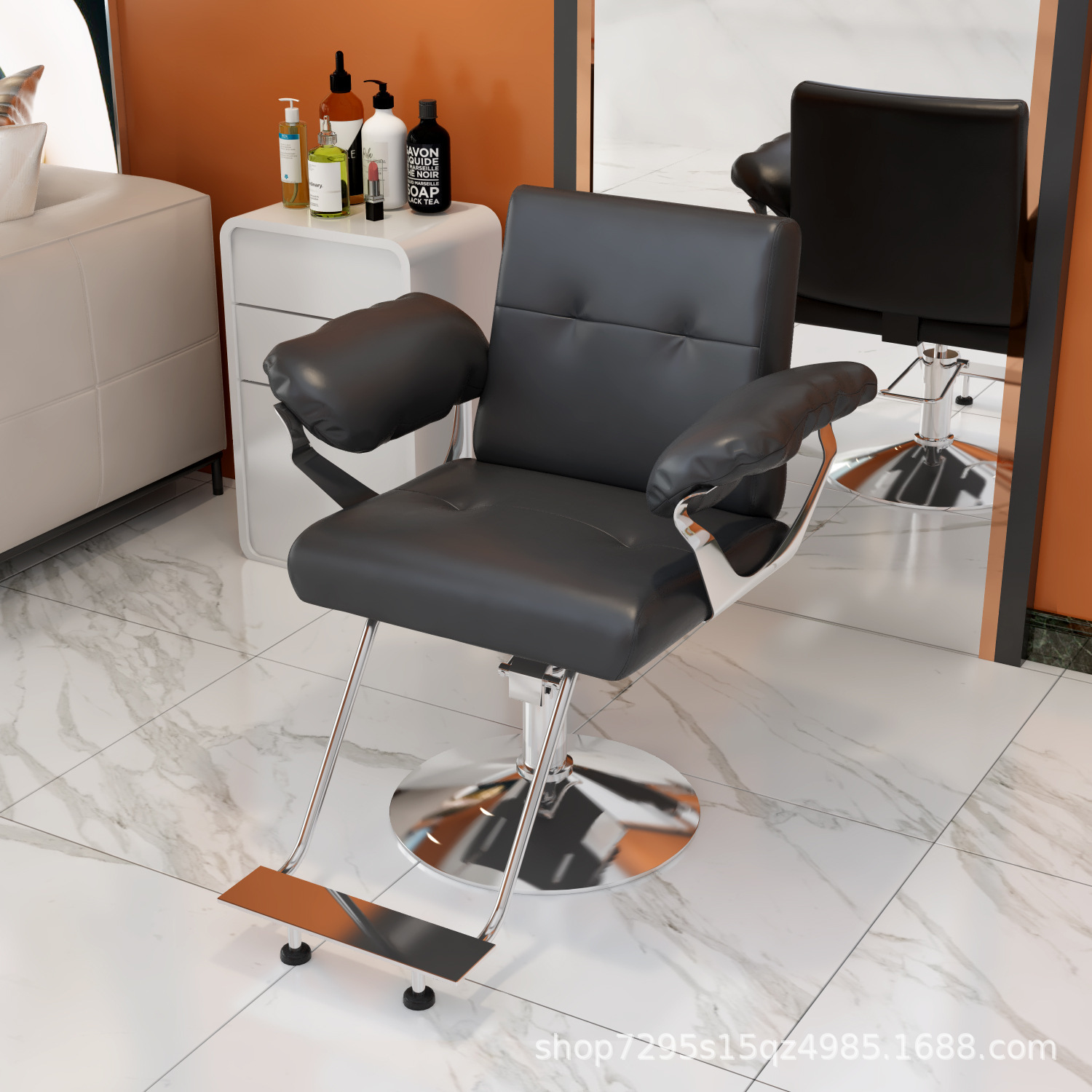 Fábrica directa de barbería en línea silla salón de peluquería moda asiento de cremado puede elevar y cortar el pelo cómodo y satisfactorio image 10