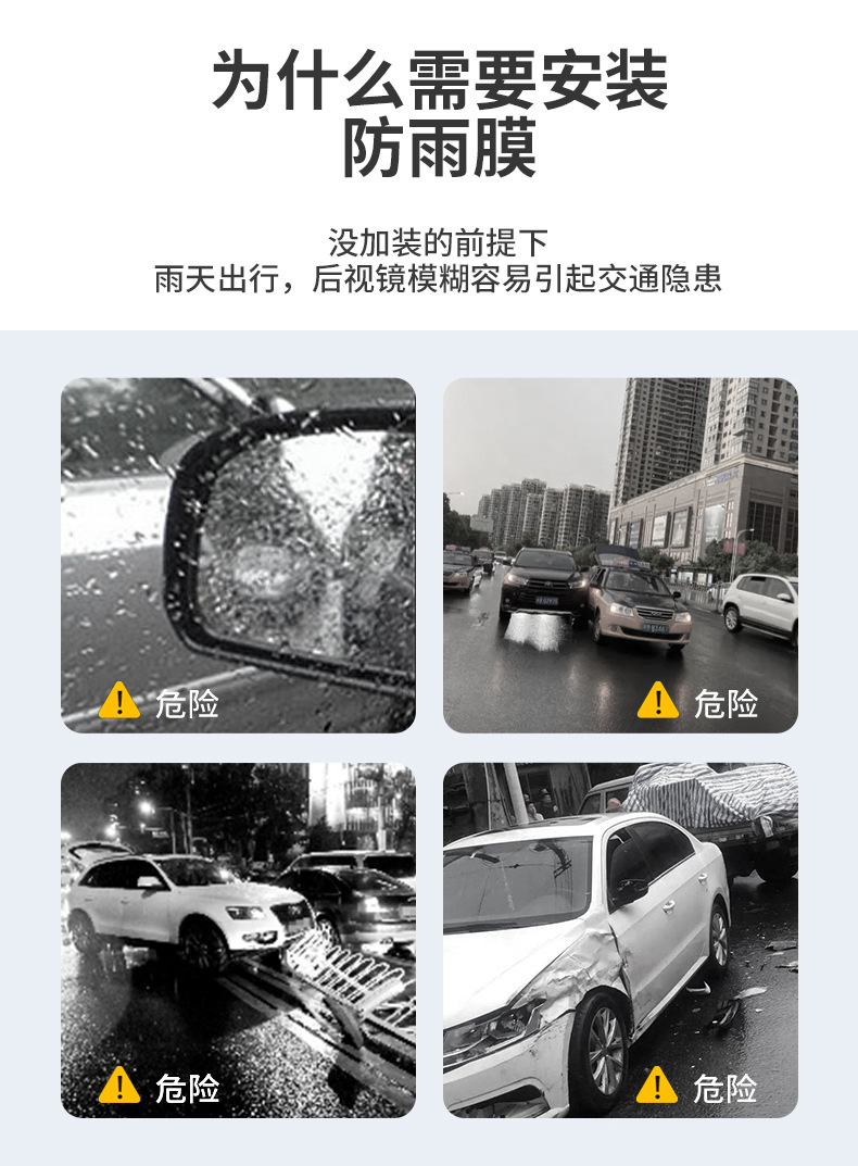 Hong Kong and Macao Right Rudder Overseas STEPWGN RP8 Rearview Mirror Rainproof Film Sticker Rearview Mirror Waterproof Film Modified Supplies