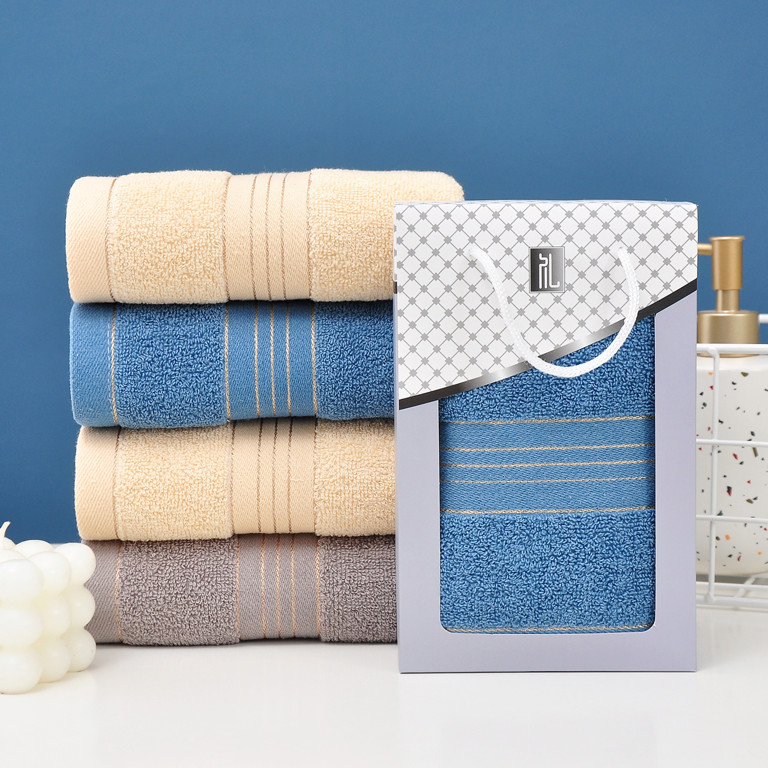 Pure Cotton Towel Gift Box Companion Gift Single Pack Thick Absorbent Opening Activity Group Purchase Gift Towel Wholesale