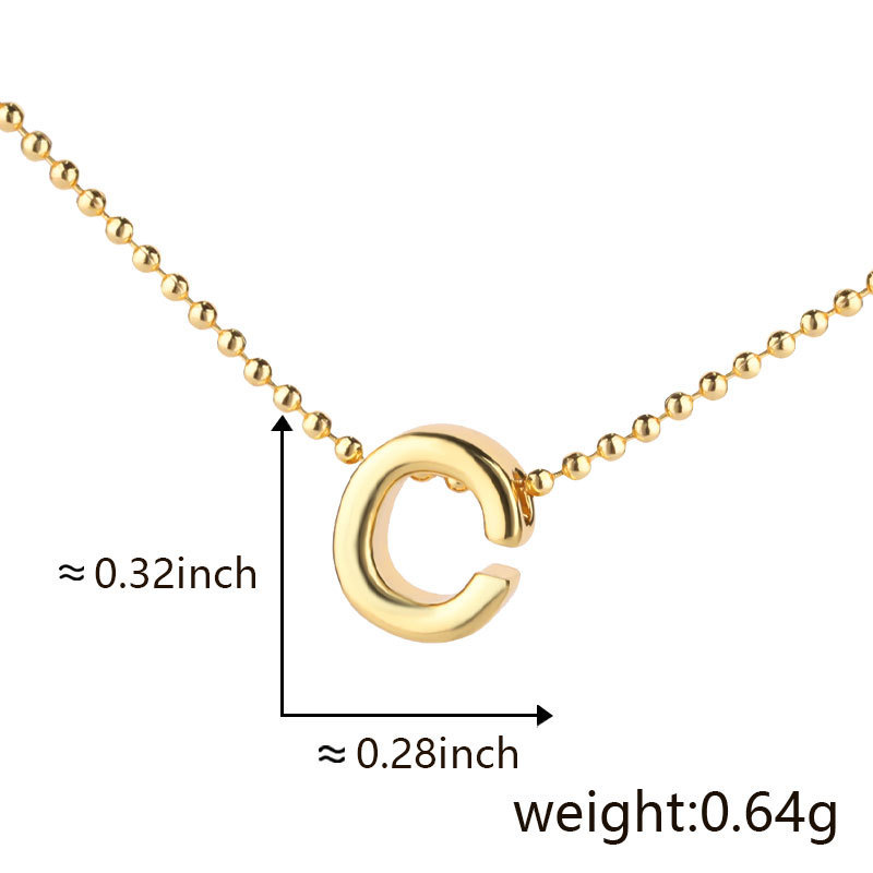 Cuicai ホットセール 18K ゴールデン光沢のある多用途クラシック 26 DIY 英語名小文字ネックレスペンダント付き|undefined