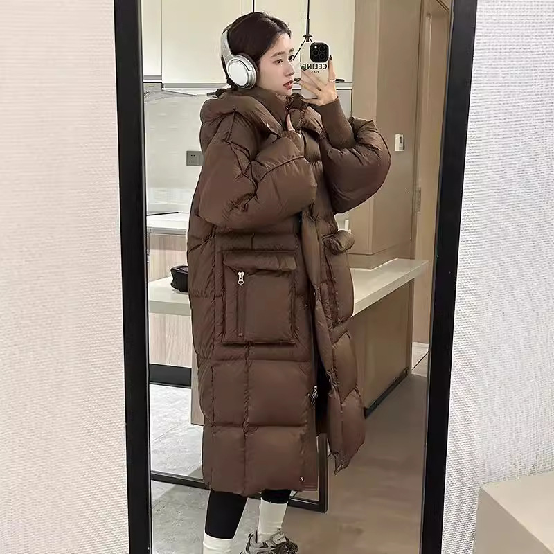 New Pinghu White Goose Mid-Length down Jacket Korean Style Women's 2025 Winter New Loose Thickened Over-The-Knee Puffer Coat New Pinghu White Goose Mid-Length down Jacket Korean Style Women's 2025 Winter New Loose Thickened Over-The-Knee Puffer Coat