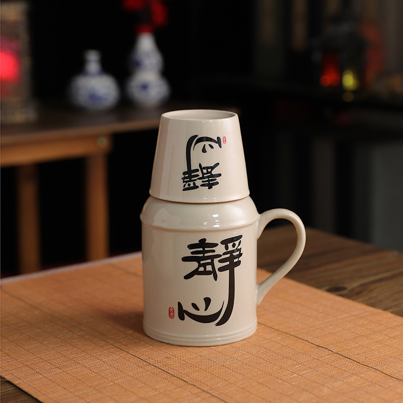 Antique ceramic capacious blue and white Chinese tea cup for home…