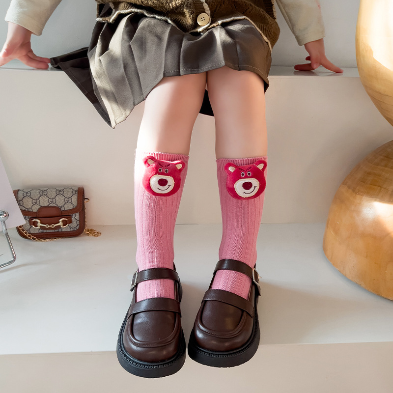 Calcetines para niños primavera y otoño accesorios de dibujos animados calcetines niñas media pantorrilla Linda muñeca coreana bebé Niña Accesorios fábrica al por mayor