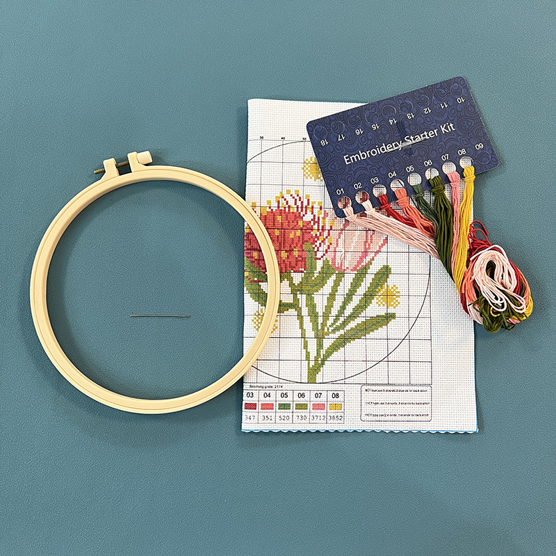 Bordado hecho a mano material de bricolaje paquete animal pequeño tamaño Cruz puntada colgante pintura flor principiante niños estudiante bolsa práctica