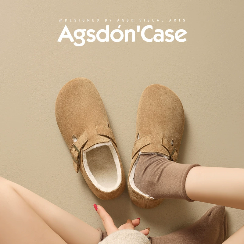 Augustyn Bircan обувь женская плоская флисовая подкладка 2023 новая зимняя ретро все включено мягкая обувь без шнуровки