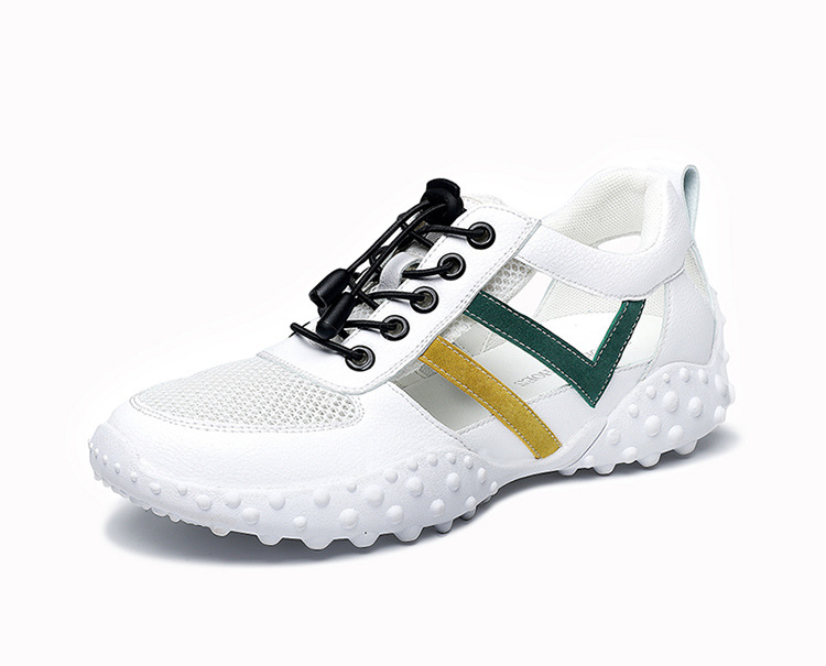 Sandal da mềm nữ bít mũi đế bằng chống trượt thoáng khí mùa xuân hè — LJ 58116 mét nâu rỗng, JST 1111 trắng xanh lá rỗng, LJ 1070 mặt lưới trắng, LJ 1062 rỗng trắng và đen chi tiết 19