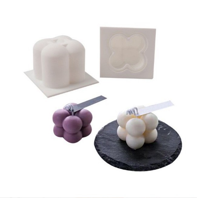 DIY pequeño molde de silicona cubo de chocolate mousse jabón automóvil aroma molde de vela de banda magnética