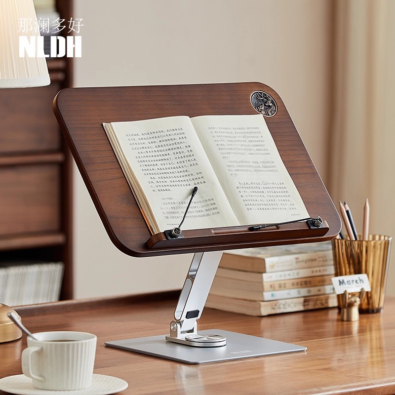 Nalanduo Solid Wood Rotating Reading Bookshelf Children's Picture Book Reading Stand Student Adult Tablet Reading Gadget