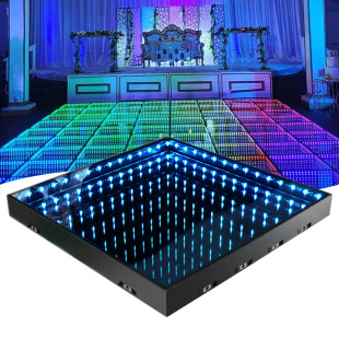 Portable Wireless Magnetic Interactive Colorful Abyss Light Square Dancing DJ Floor Tile Light Wedding Party 3D Stage Light