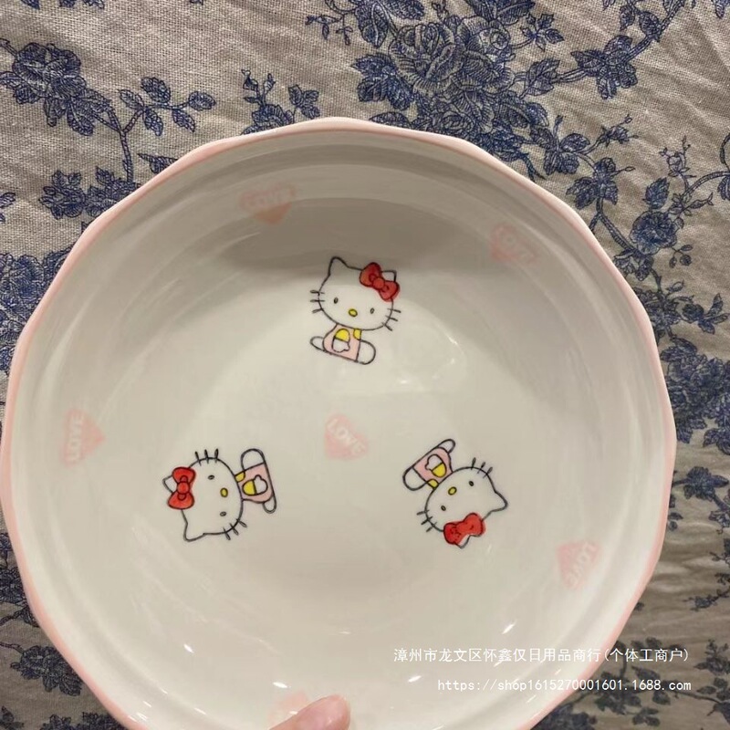 Kt Cat Ceramic Series Dinner Plates Creative Soup Plates Dish Plates Popular Tableware Contact Customer Service Hellokitty Plates
