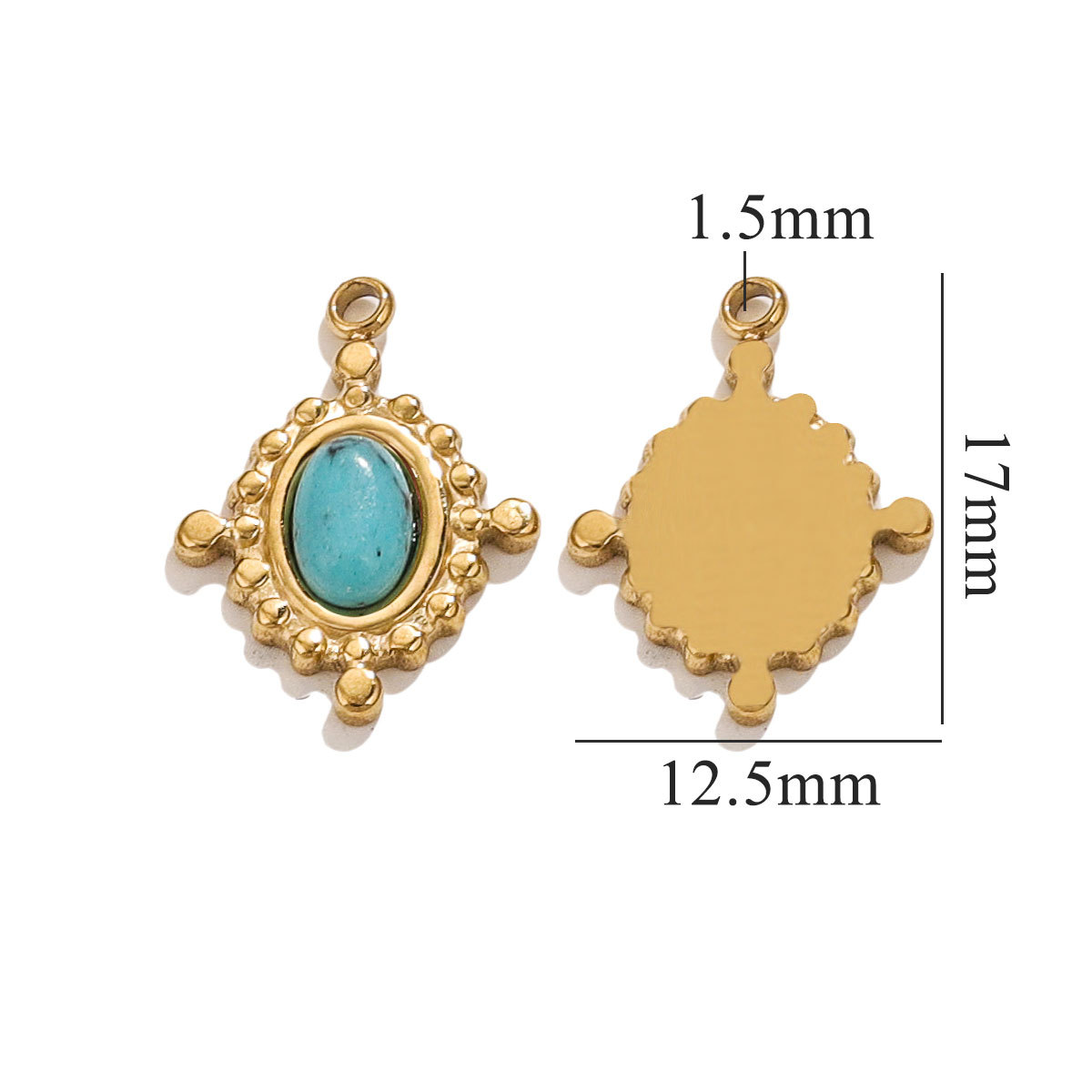 Europa y los Estados Unidos retro elíptico turquesa damas lujo ligero nicho de diseño de alta sensación de orejas collar colgante