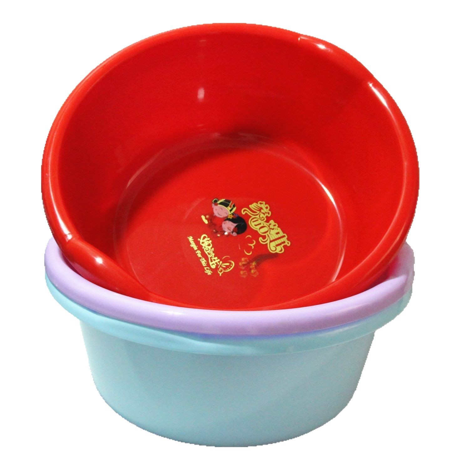 48cm大号加厚双耳盆洗衣盆 塑料盆批发 家用盆批货彩色塑料水盆