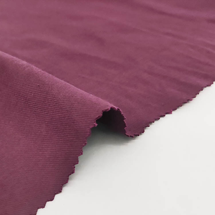 Mayorista de alta elasticidad transpirable suave algodón twill spandex mezcla de bambú tela