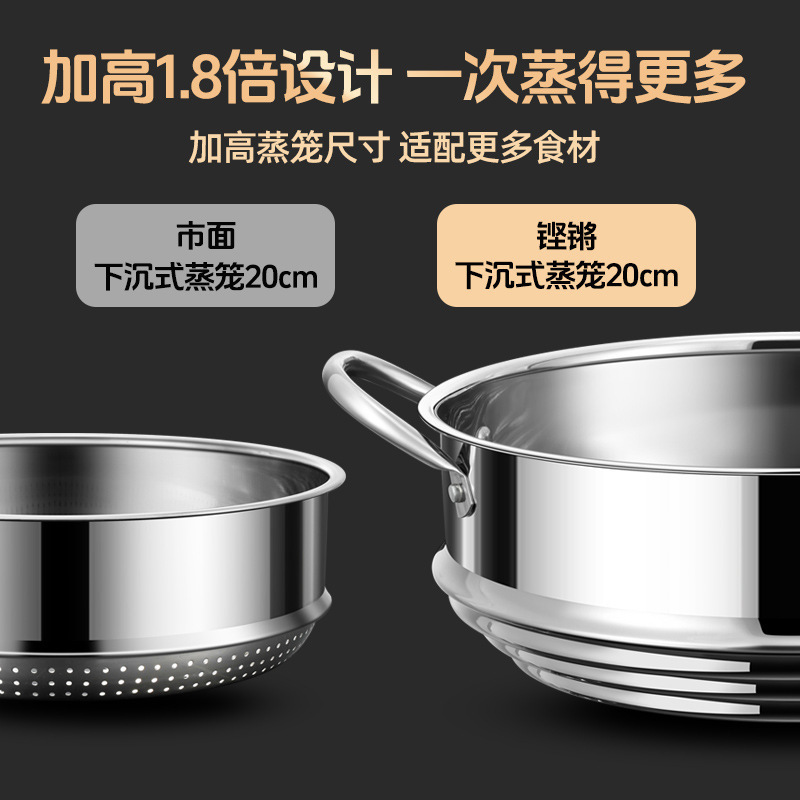 Kengchang 食品グレード 304 ステンレス鋼蒸し器家庭用ユニバーサル蒸しトレイ中華鍋ユニバーサル蒸しグリッド高さと多用途グリッド|undefined