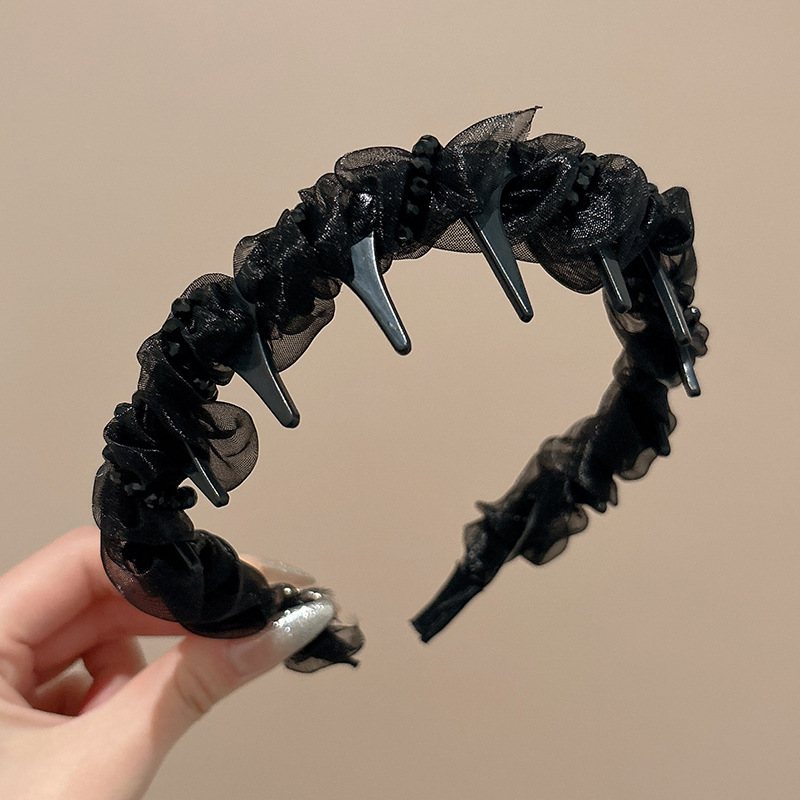 Diámetro flash Louis princesa de París, banda de cabello para la mujer no estrangulada, banda de cabello para lavar la cara, cabeza de cabeza alta con dientes antideslizantes, toque de cabello para el cabello