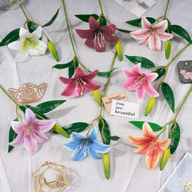 一花一蕾3D百合仿真假花婚庆礼堂花排路引高级感花艺插花装饰布景