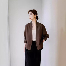 2025新款真皮皮衣女V领真皮绵羊皮宽松休闲外套