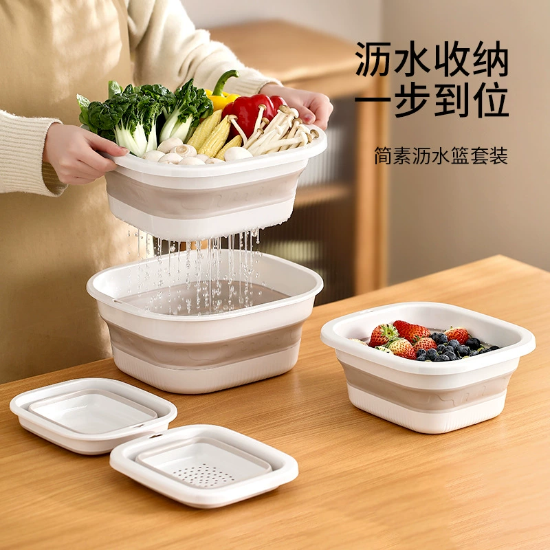 Рашинная раковина FaSoLa Быстрый складной умывальник умывальник Домашняя кухня Двойная стирка фруктовая корзина