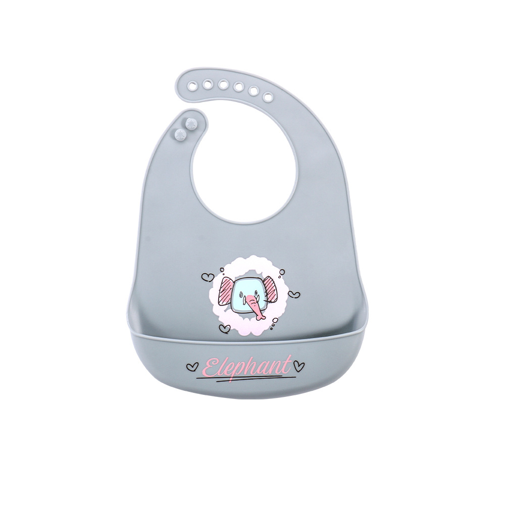 진한 파란색 코끼리 플랫 턱받이