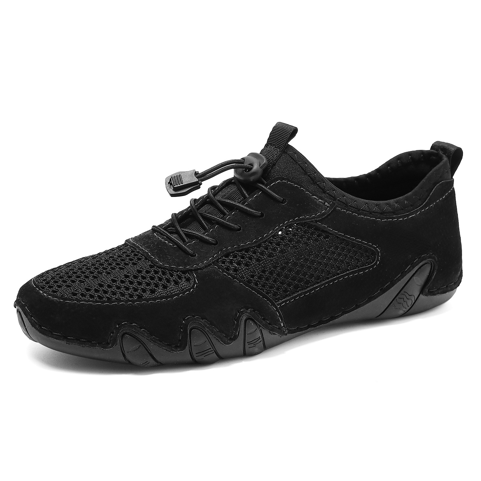 Summer Men's Casual Sports Shoes Large Size Sewn Genuine Leather Mesh Shoes Octopus Men's Slip-On Shoes_vogvips.com