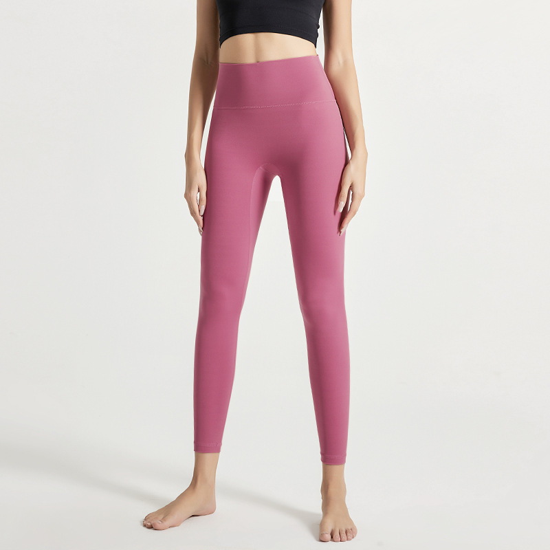 Nuevo cross-border fitness nube sensación ultra suave caderas de cintura alta mujer elástica desnuda sensación deportiva de correr ropa de yoga pantalones al por mayor