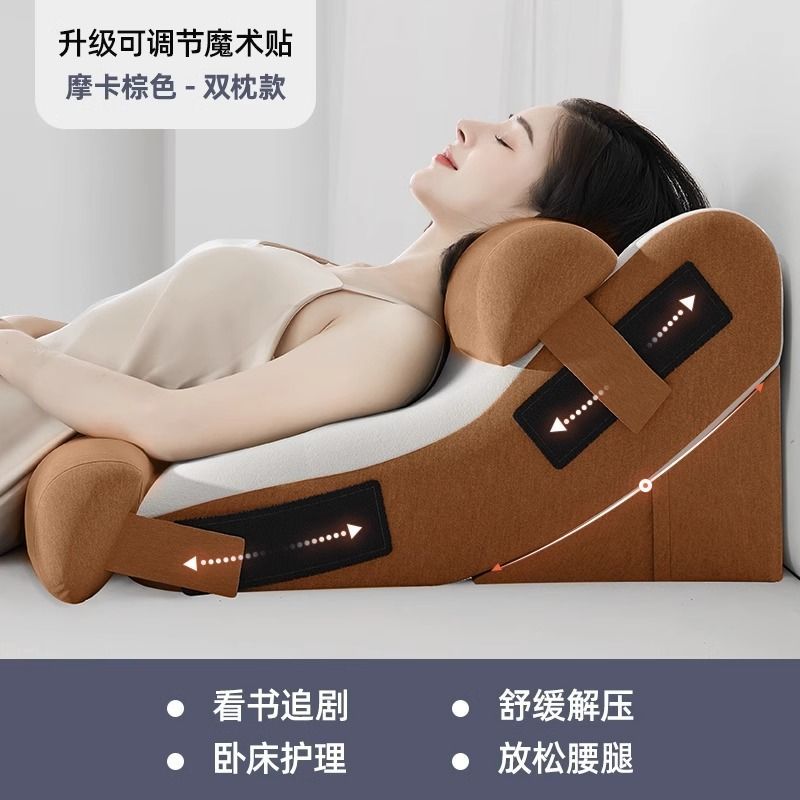 胃食道逆流低反発クッション高齢者ベッド背もたれ半寝介護三角枕胆汁逆流スロープ枕