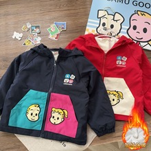儿童外套2025秋冬款原田治男女童防风外套宝宝连帽外套外贸童装