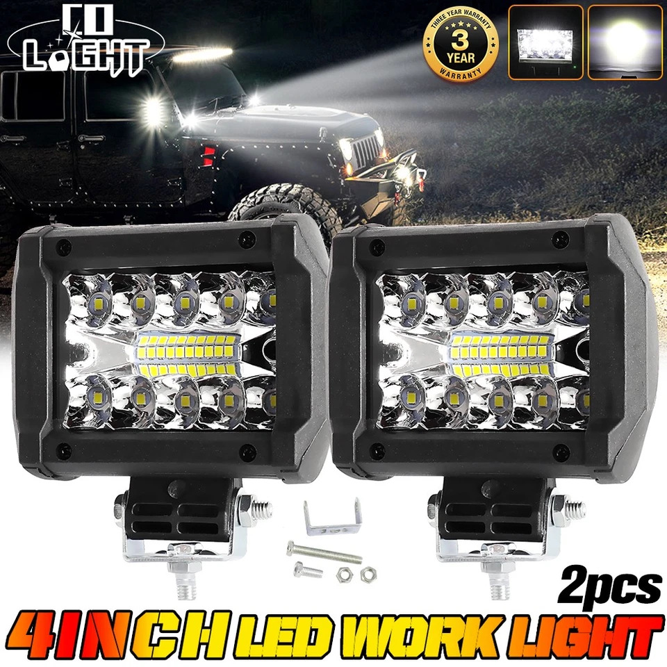 20LED reparación auxiliar externa de 4 pulgadas 120W lámpara de trabajo de conversión de vehículo todoterreno