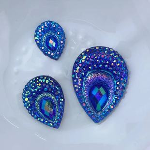 Phoenix tail water drop colorful resin flat diamond DIY jewelry crafts sticking Diamond