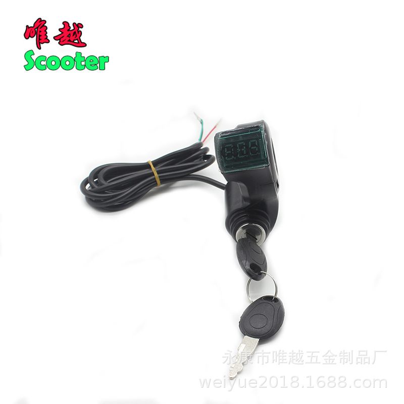 범용 전기 스쿠터 액세서리 키 시작 스위치 전압 디지털 디스플레이 전기 도어 잠금 스위치