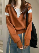 假两件南瓜橘色长袖上衣女春秋义乌打底内搭卫衣T恤配工装裤