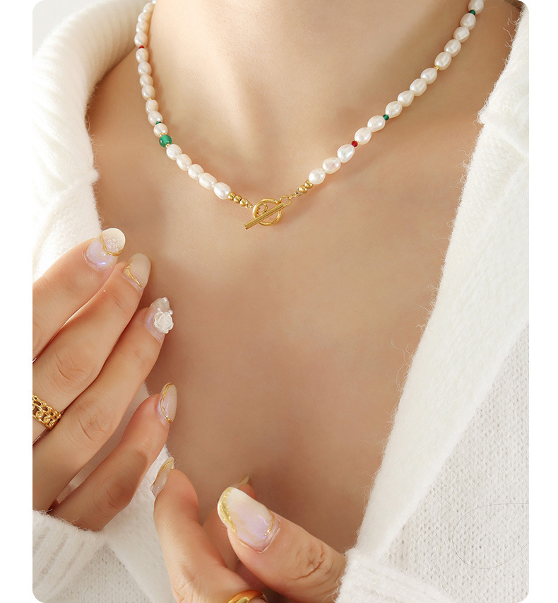 Ethnic Style Geometric Agate Glass Pearl Necklace 1 Piece