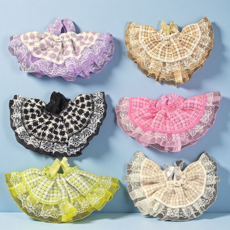 Clothes Only] 12-17cm Doll Lace Skirt Style First, Second and Third Generation Cartoon Doll Labubu Doll Clothes Wholesale