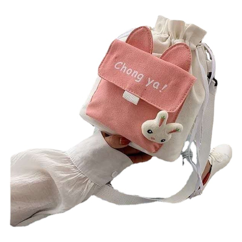 ins Japanese Canvas Crossbody Women's Bag 2023 New Style Fresh and Cute Shoulder Bag Internet Popular Student Small Bag