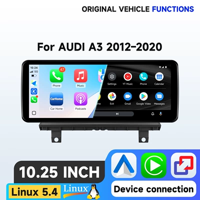 Suitable for Audi A3 2012-2020 12.3inch Car GPS Navigation System Wireless CarPlay Central Control Unit (DVD Navigation) - 1025inch-linux-system-compatible-with-audi-a3-2013-2020