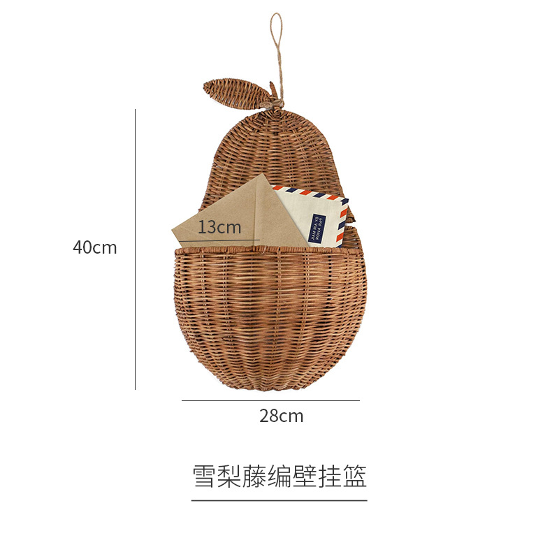 Decoración americana de la casa tela de caña colgante de pared cesto de flores tejido a mano tela de paja colgante cesto de almacenamiento colgante de pared cesto de almacenamiento