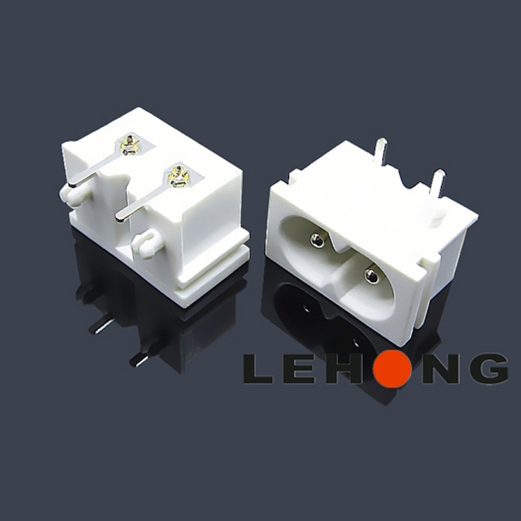 DE-8-5P8白色安规AC插座/电源插座/品字插座/AC母座/器具插座