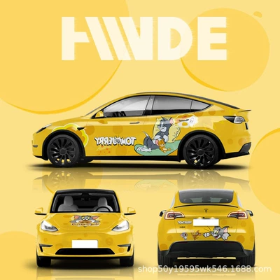 Auto Color Change Film – Two-Dimensional Cartoon Anime Wrap - tom-and-jerry-series-car-customized-painted-film-place-an-order-and-consult-customer-service