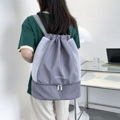 大容量简约健身包轻便防水休闲旅行包干湿分离游泳女包休闲双肩包|ms