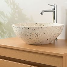 家用卫生间洗手盆民宿酒店水磨石复古人造石台上盆台盆人造石台面