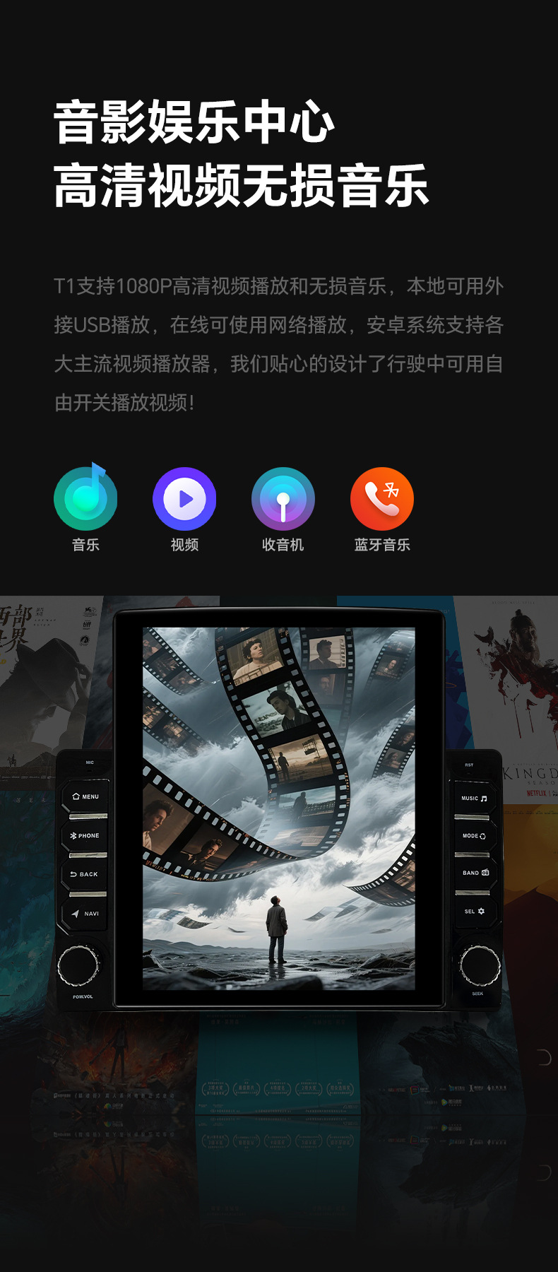 Transformers 9.7 Vertical Screen Android Gps Car-Mounted Large Screen Dvd Navigation System with Wireless Carplay