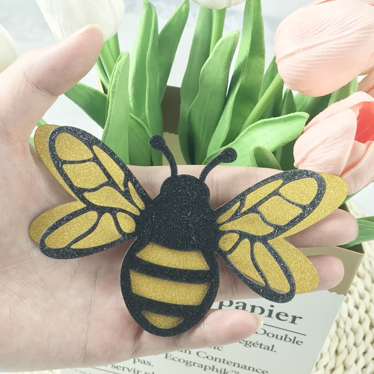 3D Three-Dimensional Double-Layer Bee Decorative DIY Home Living Room Study Background Multi-Scene Applicable PVC Wall_voghion.com